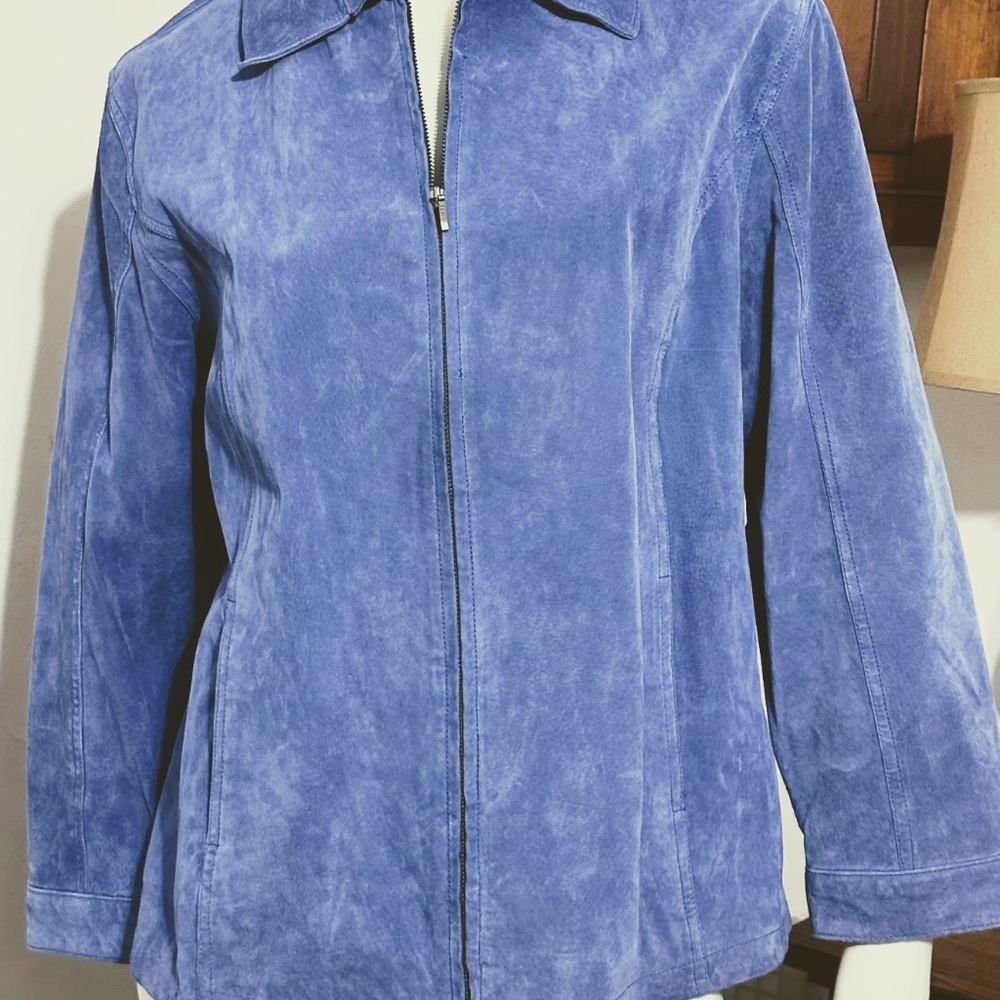 Chico's Blue Leather Jacket